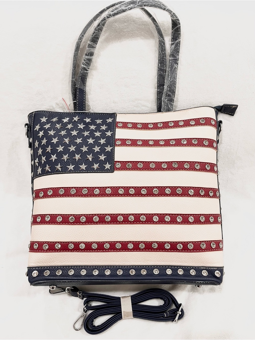 American Flag Rhinestone Conceal Carry Large Crossbody/Handbag NEW - Picture 12 of 14